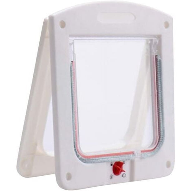 Porte pour Animaux de Compagnie à entrée Murale, Chatière pour Chat avec magnétique à 4 Voies, Porte pour Animaux de Compagnie pour Chats et Petits Chiens, Porte pour Chat avec Tunnel (Blanco)