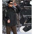 thumbnail image 5 of Tyhengta Men's Winter Jacket Cotton Jackets Fleece Lined Thick Work Warm Cargo Coats with Hooded Black XL, 5 of 11