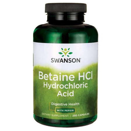 - Swanson Betaine Hcl Hydrochloric Acid with Pepsin 250 Caps