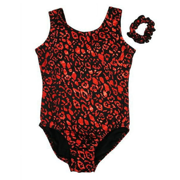 Wenchoice Red Leopard Leotard & Hair Tie - Infant, Toddler, Girls & Women Adult S