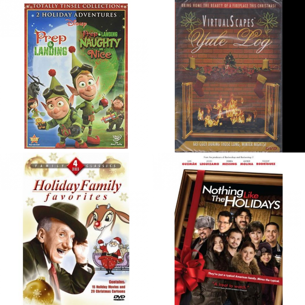 Christmas Holiday Movies DVD 4 Pack Assorted Bundle Prep & Landing