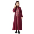 thumbnail image 4 of MIASHUI Robe à Capuche Brodée Exquise pour Filles, Élégante avec Dentelle, Manches Longues, Robe de Soirée avec Appliqué Floral Rouge, 2-3 Ans, 4 of 9