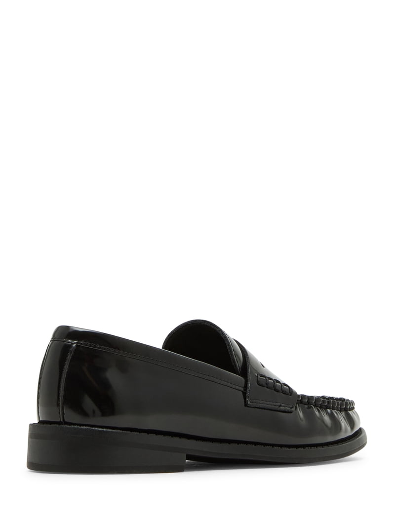 Madden Black Faux Vegan Leather Dress Slip On with Buckle Loafers Shoes sz 9.5 Steve Madden Aahron Black Leather Dress Loafer – 2BigFeet main image 4