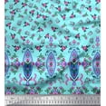 thumbnail image 2 of Soimoi Polyester Crepe Fabric Floral & Leaves Panel Print Fabric by The Yard 42 Inch Wide, 2 of 3