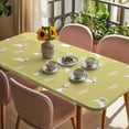 thumbnail image 3 of Yellow Spring Easter Table Cloths for 5 Foot Rectangle Tables, Cute Bunny Botanical Patio Waterproof Elastic Fitted Tablecloths, Washable Rectangular Table Cover for Camping, 3 of 8