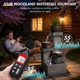 thumbnail image 6 of Nyddle 24 Inch Tiered Cascading Outdoor Water Fountain With Planter,Rustic Resin Stone Finish Water Feature With LED Lights And Water Pump for Patio Porch Backyard Deck,Gray, 6 of 9