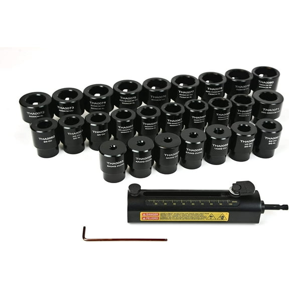 TEMCo TH0410 Rotary Large Wire - Cable Stripper Kit for THHN/XHHW 6 Gauge to 750 MCM