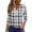 BlueA&031231B, variant on Womens Henley Shirts Plaid Spring Summer Womens 3/4 Length Sleeve Tops Casual Trendy Vacation Button Down Womens Tunic Tops