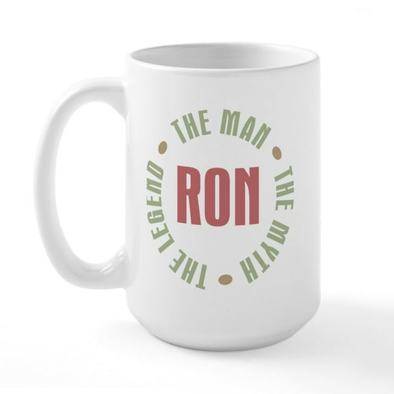 CafePress - Ron Man Myth Legend Large Mug - 15 oz Ceramic Large White Novelty Mug