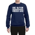 thumbnail image 2 of Wild Bobby One Nation Under God Inspirational/Christian Unisex Crewneck Graphic Sweatshirt, Navy, Medium, 2 of 5