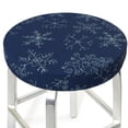 thumbnail image 3 of Daiia Snowflake Dark Blue Stool Covers Round,Round Bar Stool Covers Waterproof Bar Chair Covers Washable Stool Cushion Slipcover for 12-14 Inch Chair-12 inch, 3 of 7