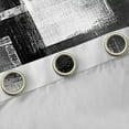 thumbnail image 4 of Manfei Modern Geometeic Square Curtains Pack of 2 (42x84 Each),Abstract Plaid Curtains Blackout,White Gray Black Bedroom Curtains For Teens,Breathable Home Decor, 4 of 6