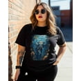 thumbnail image 3 of T Shirts for Women Short Sleeve Cotton Crewneck T-Shirt, Ocean Underwater World Coral Elephant Tee Tops Casual Basic T-Shirts, XS-5XL Black L, 3 of 7