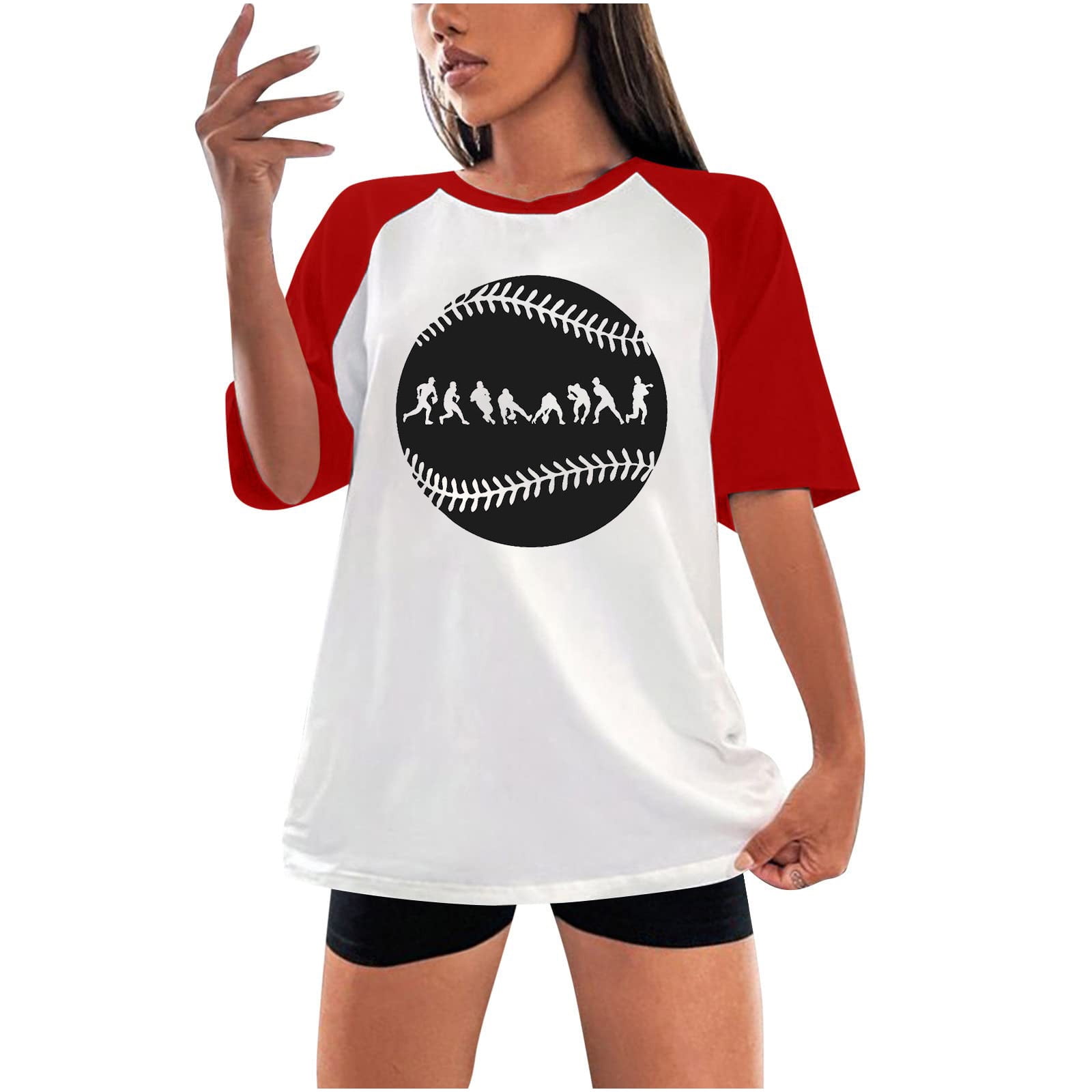 Shop4Ever Men's Canada Red with Leaf Canadian Flag Raglan Baseball Shirt  Small White/Black 
