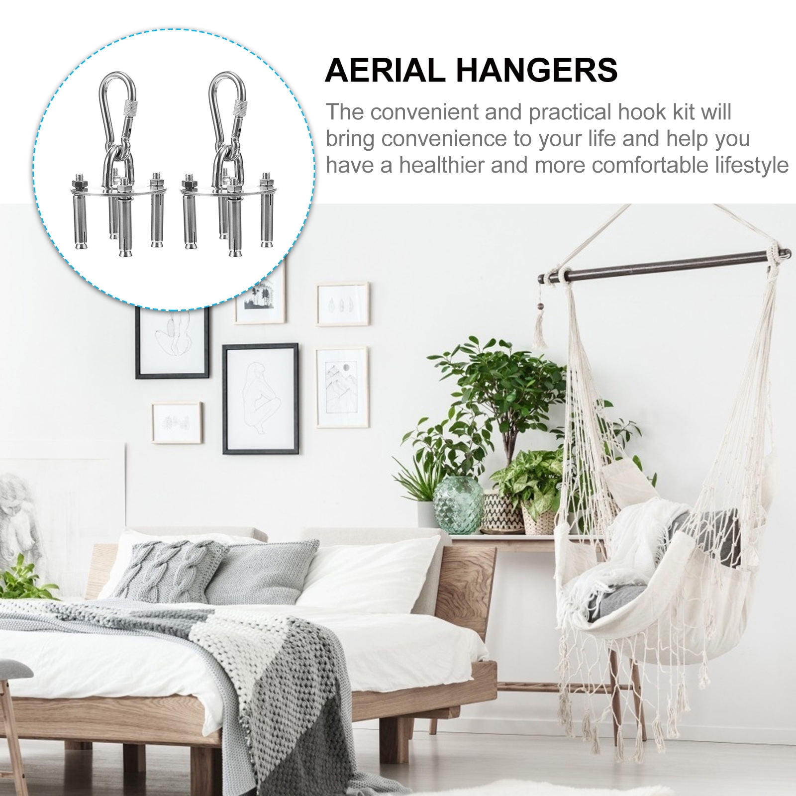 2 Sets Hanging Swing Hook Hooks Outdoor Aerial Hangers Baby