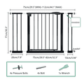 thumbnail image 7 of Leumius 29.5-44.1" Wide Baby Gate for Stairs, Dog Gate Indoor for Doorways, No Drilling Pressure Mounted Pet Gates for Kids, Easy Walk Through Safety Gate Black, 7 of 7