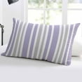 thumbnail image 5 of Light Purple Grey Stripe Throw Pillow Cover 24 x 36 Inch Decorative Pillow Cover Farmhouse Minimalist Striped Lumbar Pillowcase Seasonal Rectangle Cushion Case for Couch Sofa Bed Living Room, 5 of 7