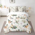 thumbnail image 2 of Homewish Countryside Floral 7 Pieces Bedding Comforter Set,Mallard Duck Full Bedding Set,Green Beige Fitted Sheet Flat Sheet For Teens,Ultra Soft Home Decor Reversible, 2 of 8