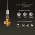 thumbnail image 5 of Bulbrite 810177 4W 2200K Jewel Natural Shape Grand Filament LED Bulb with White Marble Pendant & String, Antique, 5 of 7