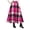 Pink, variant on Women's Fall Winter Plaid Midi Skirt High Waisted A-Line Warm Flannel Maxi Skirts Casual Vintage Tartan Swing Skirt with Pockets