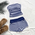 thumbnail image 6 of Stichou Women's 2 Piece Shorts Sets Strapless Striped Tube Crop Tops and High Wasited Shorts 2026 Summer Birthday Outfits Royal Blue S, 6 of 6