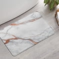 thumbnail image 2 of White Rose Gold Marble Pattern Bathroom Rugs Mat,Non Slip Microfiber Bathroom Rug,Rubber Backing,Soft Bathroom Mats for Bathroom Floor,Tub and Shower,17x27in(43x68cm), 2 of 5