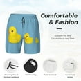 thumbnail image 3 of Naloa Cute Ducky Print Men Swim Trunks with Compression Liner ,Board Shorts,Men's Swim Shorts with Drawstring and Elastic Waistband-Large, 3 of 6
