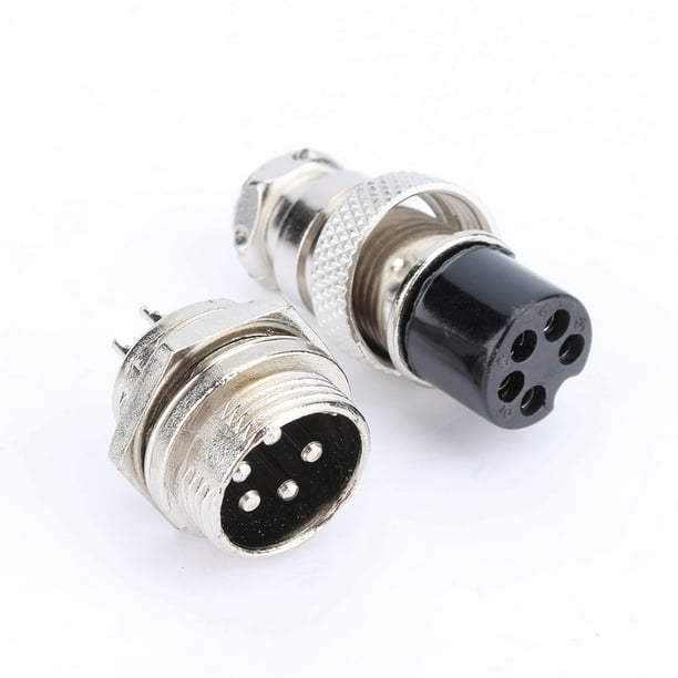 Conector de enchufe y zócalo de aviación, 1 juego GX16, kit surtido de enchufes de telecomunicaciones con tornillo de 5 pines, conector de cable de metal para panel, creado magistralmente