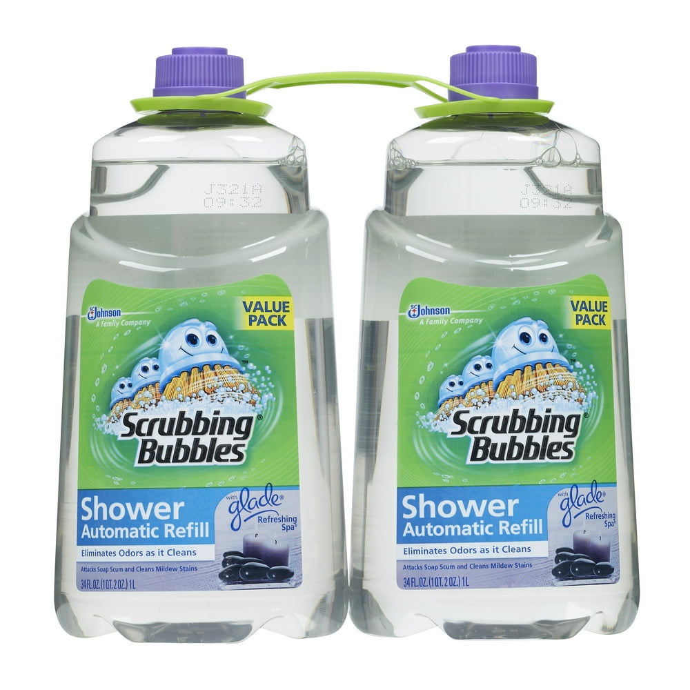 Scrubbing Bubbles Auto Shower Cleaner Refill, 34 Fl Oz, (Pack of 2
