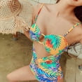 thumbnail image 4 of Cheers US Women's Cut Out One Piece Swimsuit Halter Tie Back Ring Bathing Suit Monokini, 4 of 7