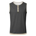 thumbnail image 3 of uikmnh Tank Tops Men Linen Button Up Sleeveless Tank Top for Casual Everyday Wear and Versatile Layering Size:3XL, 3 of 5