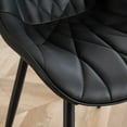 thumbnail image 4 of Kidol & Shellder Modern Dining Chairs Set of 2, Upholstered Kitchen Chairs, Faux Leather Armless Chair, Dining Room Side Chairs, Metal Legs, Black, 4 of 8