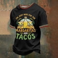 thumbnail image 2 of Bibifish Mens T-Shirt Graphic Taco Print Crew Neck Short Sleeve Tee Cinco De Mayo Festival Party Wear Top, 2 of 3