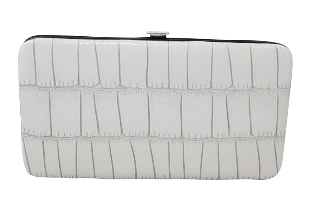 hard clutch wallet with clasp