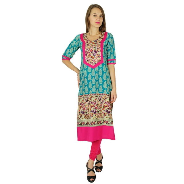 Phagun Kurta Bollywood de Designer Indienne pour Femmes Kurti Ethnique Tunique en Coton Robe