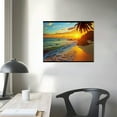 thumbnail image 4 of ONETECH  Canvas Wall Art Tropical Beach At Sunset Seascape Picture Paintings Artwork Prints Framed Ready to Hang for Home Office Bedroom Living Room Bathroom Kitchen Wall Decor, 4 of 5
