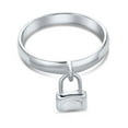 thumbnail image 2 of Bling Jewelry Womens Romantic Forever Dangling Charm Pad Lock Ring .925 Sterling Silver, 2 of 4