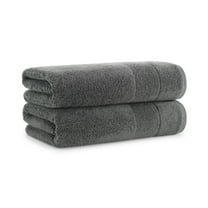 Aston & Arden Turkish Cotton Bath Towels (2-Pack), Thick 600 GSM, 30x60 in., Ultra Soft and Plush, Solid Charcoal Grey