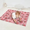 thumbnail image 2 of Red Strawberry Plants Fruit Heart Pink Pattern Blanket,Comfortable Soft Flannel Throw Blanket,All Season,Warm Lightweight Blankets for Sofa Bed Couch Living Room Chair,30"x40", 2 of 4