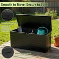 thumbnail image 3 of WASUHE 260 Gallon Outdoor Storage Box, Large Resin Deck Boxes Outdoor Waterproof, Deck Storage Box for Patio Furniture Outdoor Cushions, Throw Pillows, Garden Tools and Pool Floats, Black, 3 of 8