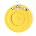 thumbnail image 2 of harmtty Warm French Beret Thick Rhinestone Decor Solid Color Brimless Thermal Decorative Wool Artist French Style Painter Hat Women Headwear Yellow, 2 of 8