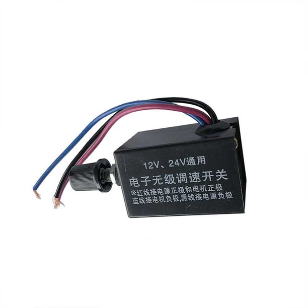 Kenally Regulador de velocidad del motor Componente interior universal Auto DC 12V / 24V Controlador de motores de ventilador Reemplazo Vehículos, repuestos y accesorios Mis sin aleta de refrigeración