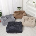 thumbnail image 3 of Plush Calming Pet Sofa Bed – Raised Rim, Removable Cover & Non-Slip Bottom for Cats & Dogs (Black,Small), 3 of 9