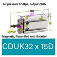 thumbnail image 1 of Anti-rotation Mini Free Mount Pneumatic Cylinder Bore 32mm Built-In Magne Double Acting Micro Single Rod Cylinder ,Double Acting, 1 of 7