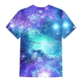 thumbnail image 5 of Womens Galaxy Space Print T-Shirts Short Sleeve Crewneck Graphic Tees Casual Summer Fashion Tops 2025, 5 of 5