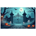 thumbnail image 1 of Halloween Theme Decorative Banner Spooky Atmosphere Jack o Lanterns Gate Design for Outdoor Decorating Holiday Party Night, 1 of 5