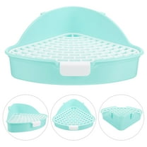 WRITWAA Plastic Corner Cat Litter Box with Splash Guard Design, Easy to Clean Potty Pan for Cats and Small Pets