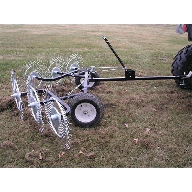 Yard Tuff 60 Steel Tow Behind Acreage Rake Lawn Sweeper with Pin Style Hitch