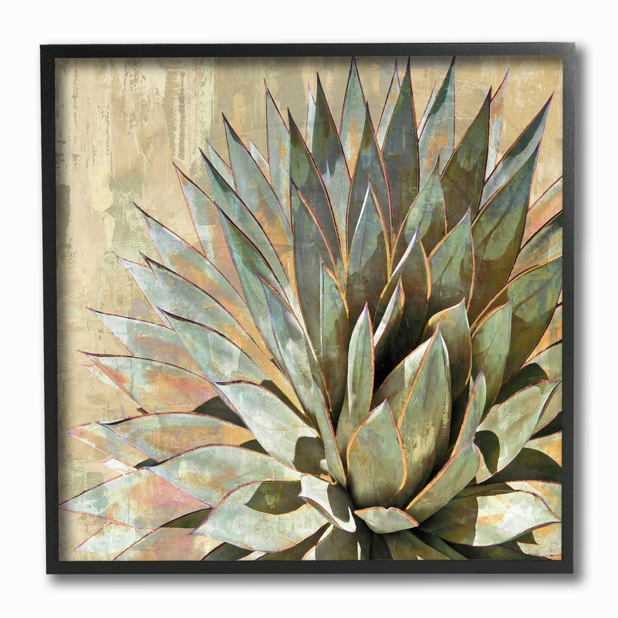 The Stupell Home Decor Collection Green Painted Botanical Succulent