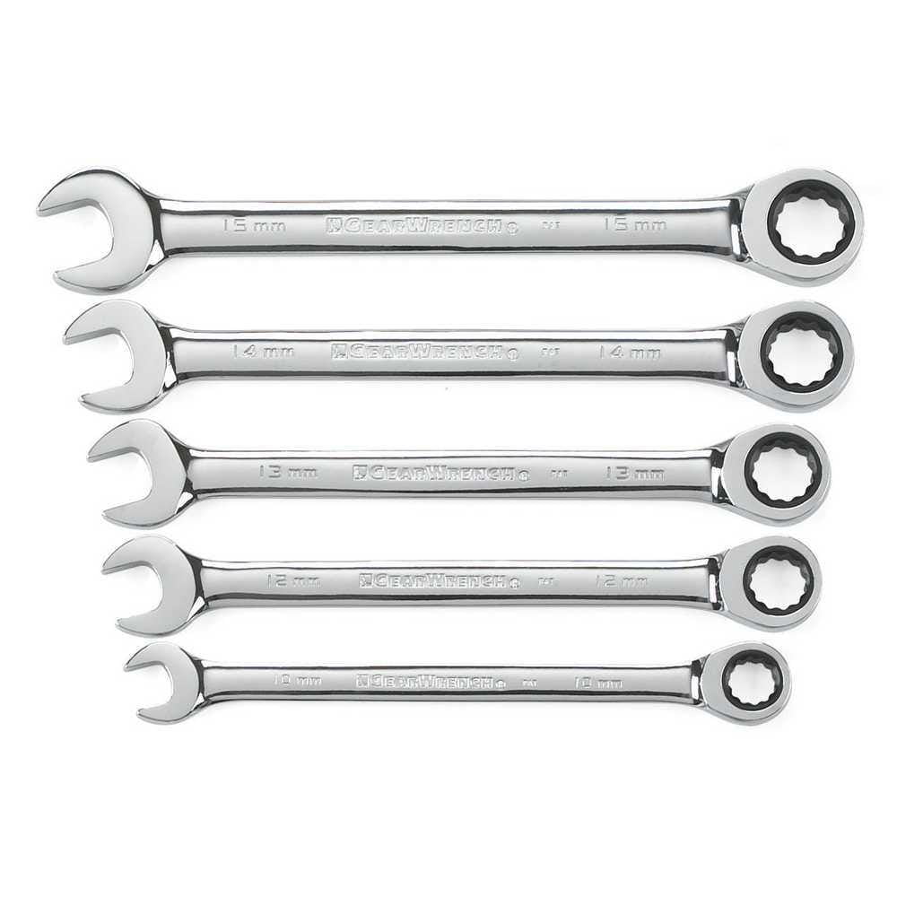 Gearwrench93004D Ratcheting Wrench Set, 5 Pc. Metric Combination
